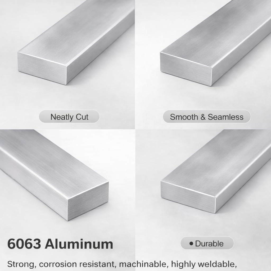Aluminum Flat Bar - 0.20" x 1" (5mm x 25mm)- Solid Seamless Aluminum Strip - Image 2