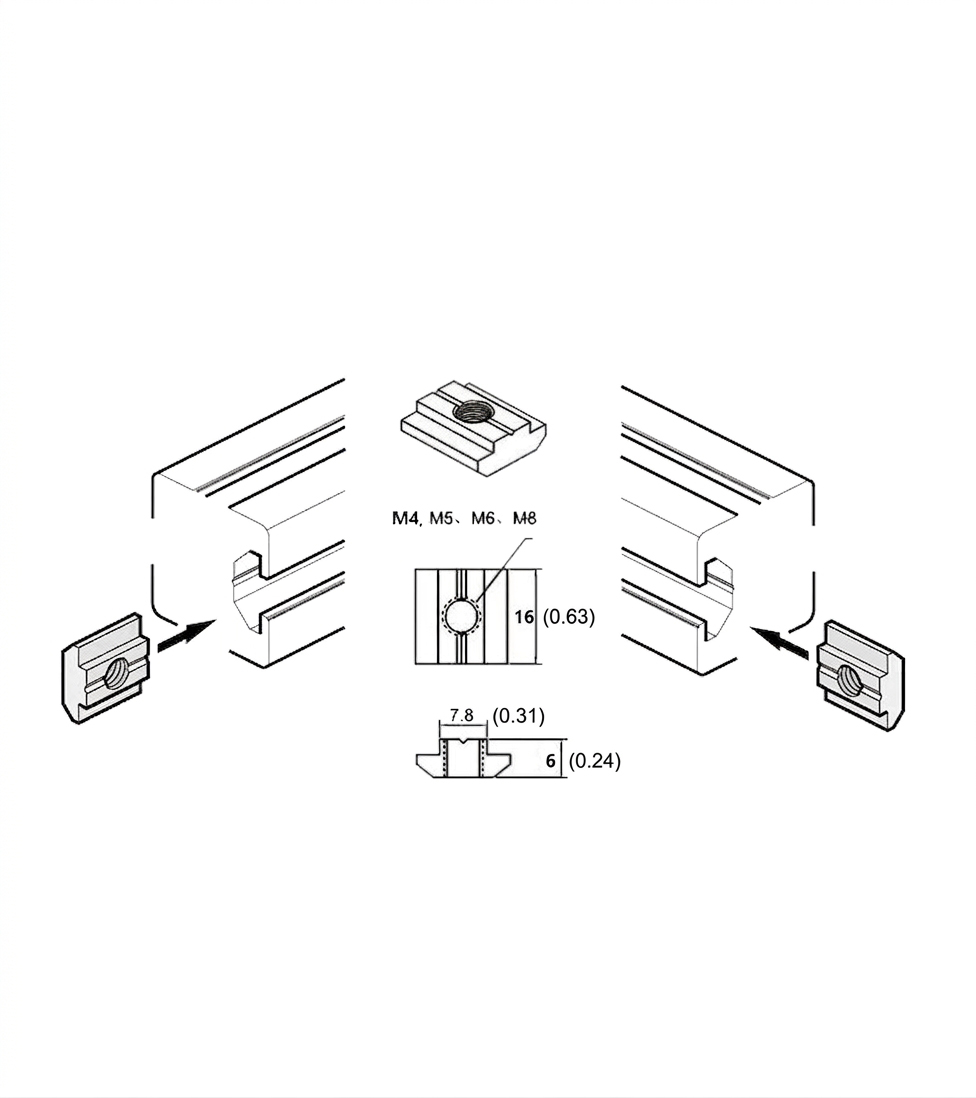 20 Pcs M5, M6, M8 T-Slot Nuts for Aluminum Extrusion, Carbon Steel Metric Sliding Nuts, T Slot Fasteners for 2020,3030,4040 T-Slot Profiles, Machine Frames & DIY Projects - Image 3