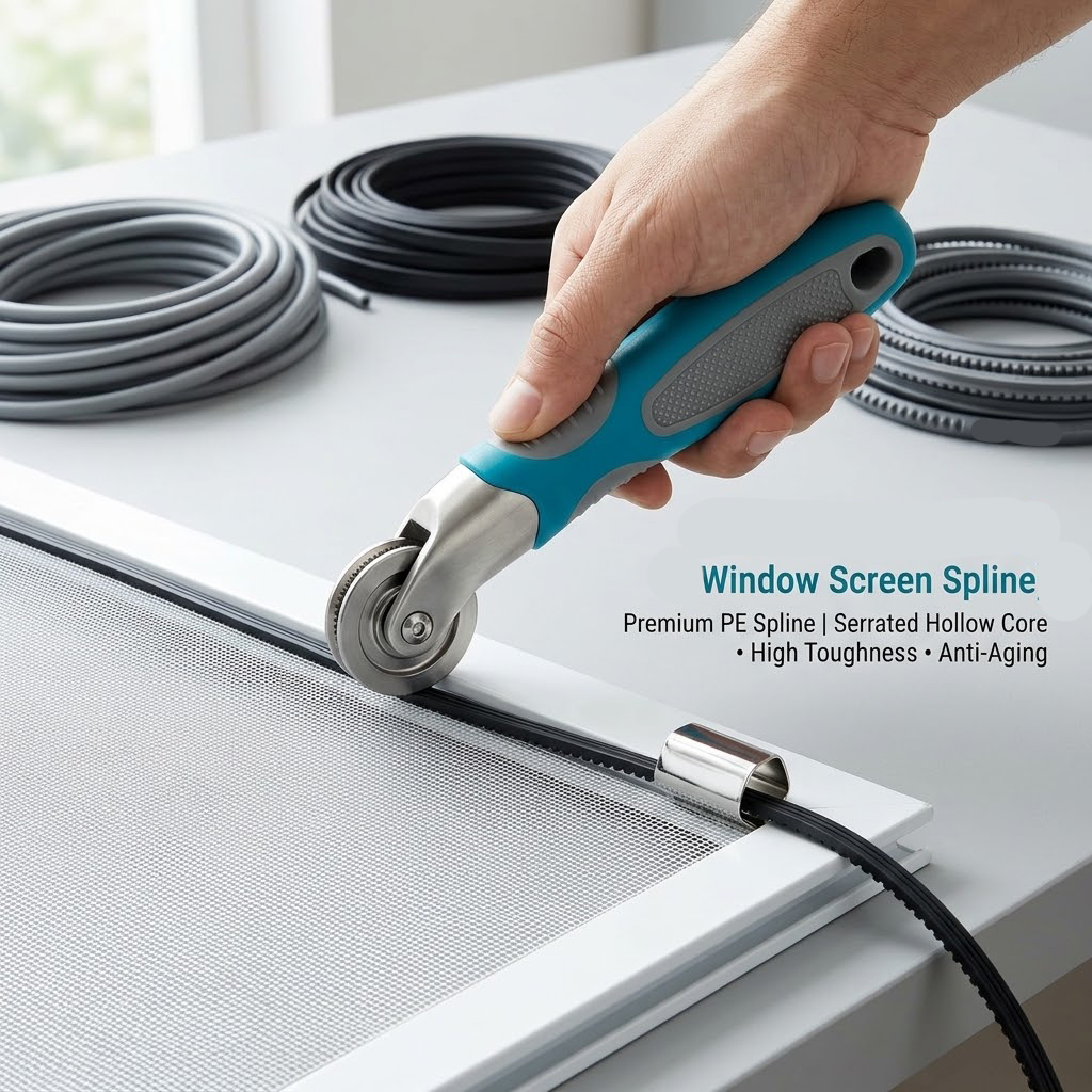 Window Screen Spline 0.25" x 100 ft, Black Round Screen Retainer Spline Grooves, Replacement Screen Door & Window Spline for Screen Repair - Image 4