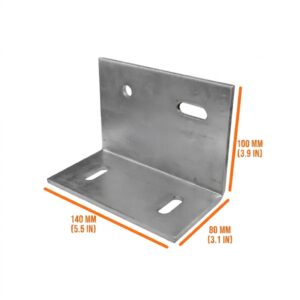 Heavy Duty Galvanized Metal L Brackets 140 x 100 x 80 mm (5.50 x 4 x 3 in), 90 Degree Right Angle Corner Brace, L Shape Joint
