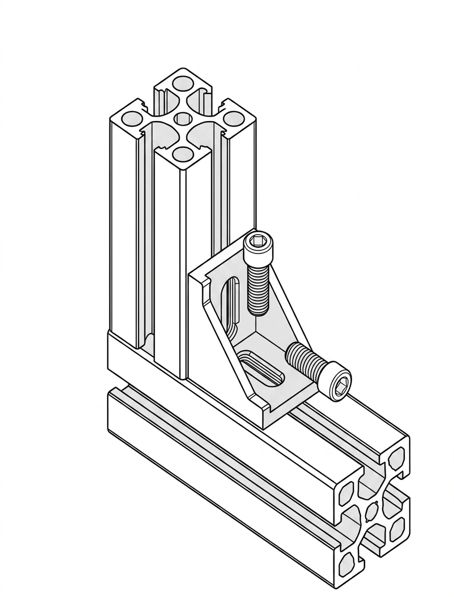 10 Pack Aluminum Profile Corner Brackets, L Shape 90 Degree Right Angle Joint Connectors - Image 3